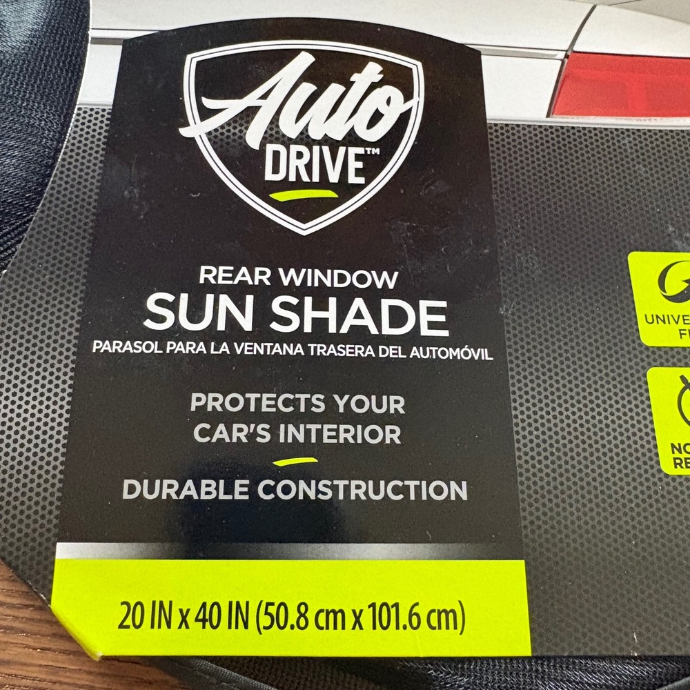 Auto Drive Rear‎ Window Sun Shade Black Universal Fit 20x40 Inch NEW - Picture 4 of 8
